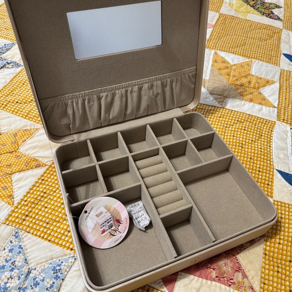 Hives and Honey Handbags - Hives & Honey Opal Large Jewelry Travel Case with Mirror Golden Mist Color